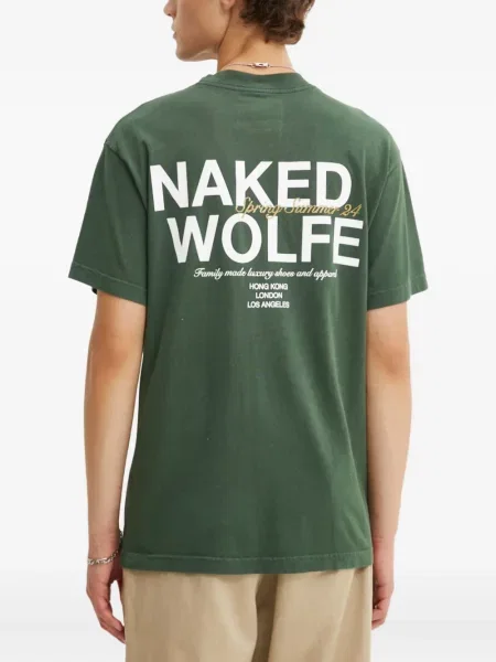 Tricou Naked Wolfe cu imagine verde