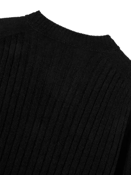 Pulover Studio Tomboy cu nervuri negru