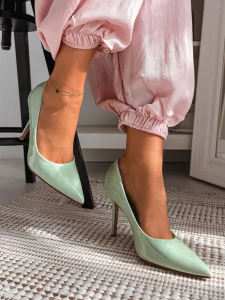 Pantofi Boto din piele verde