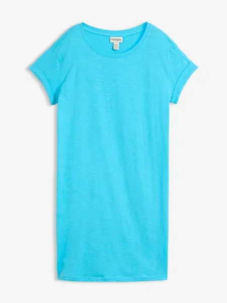 Sukienka T-shirtowa z czystej bawełny organicznej niebieska