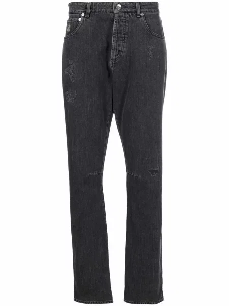 Straight fit džíny Brunello Cucinelli šedé