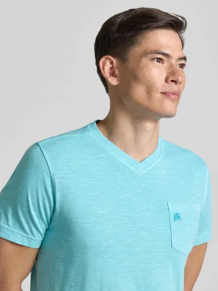 T-shirt z dekoltem w serek w kroju regular fit Lerros
