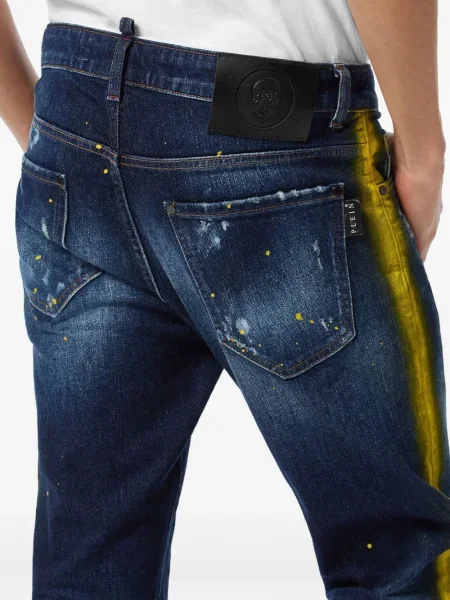 Blugi Philipp Plein cu dungi albastru