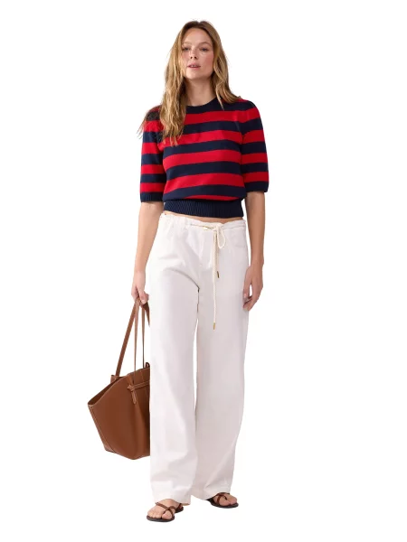 Lindex Pantaloni Elle murdar alb