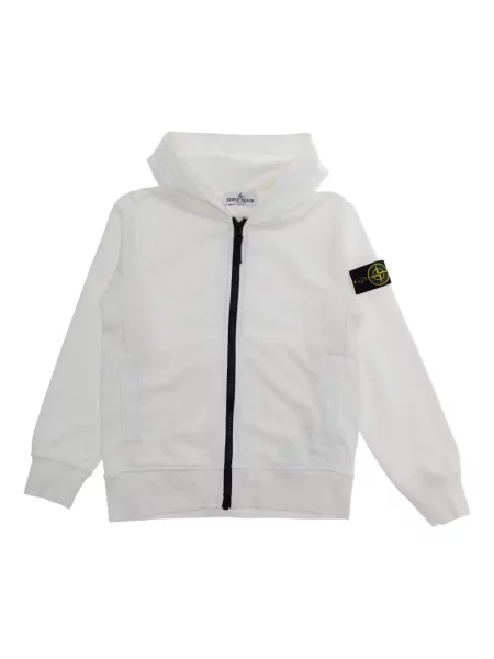 Bluza z kapturem dziecięca Stone Island biała