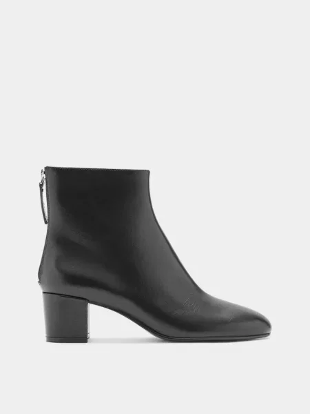 Кожаные ботильоны Mango черные