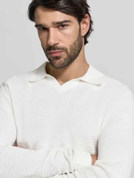 Koszulka polo o kroju regular fit z efektem dzianiny model ‘Riley’ Jack & Jones Premium białe