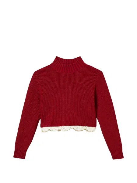 Sweter z golfem dziecięcy Twinset czerwony