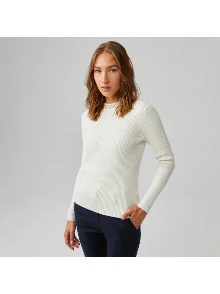 Lacoste Sweter Lacoste biały