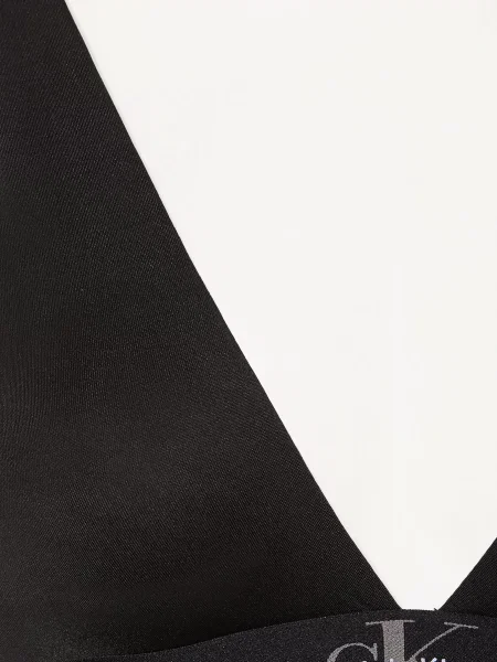 Calvin Klein Trojúhelníková Podprsenka Graphic Monogram černá / šedá bílá