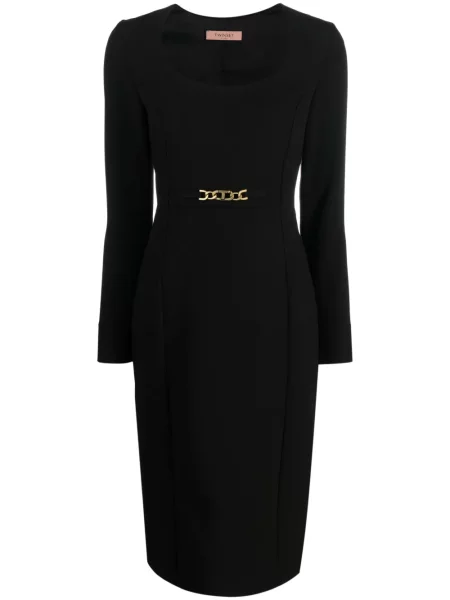 Rochie maxi Twinset lungă de costum negru