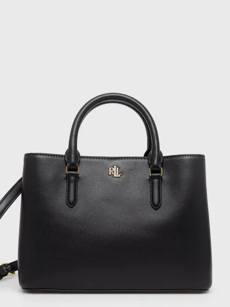 Kožená kabelka Lauren Ralph Lauren černá