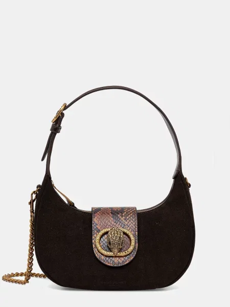 Велурена чанта Kurt Geiger London CHELSEA кафяво
