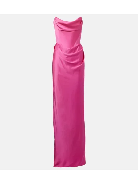 Rochie Vivienne Westwood din satin fără bretele roz