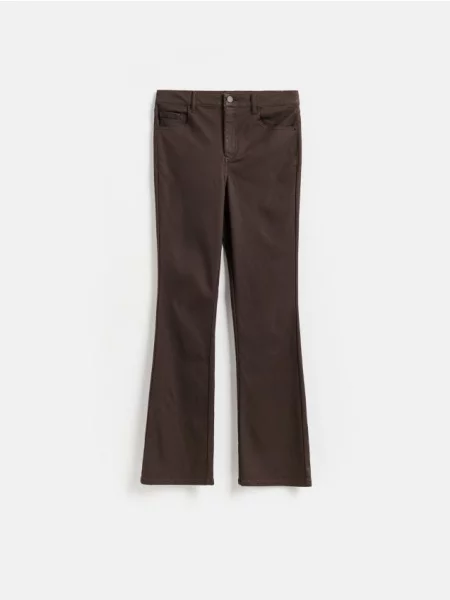 Reserved Pantaloni flare cu adaos de maro-închis maro