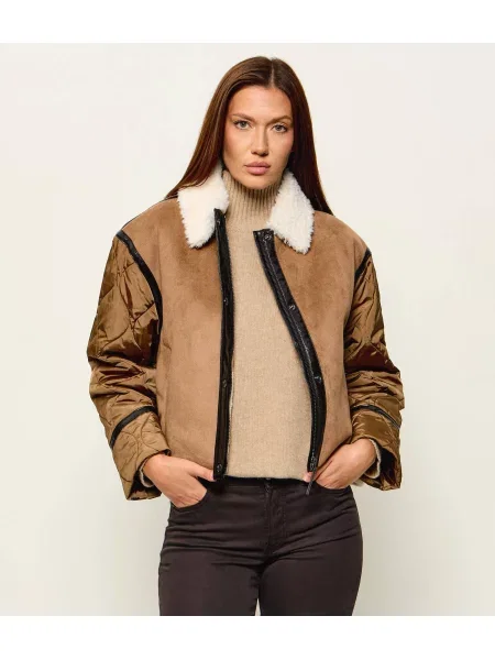 Weekend MaxMara Geacă Gessati | Cropped Fit | shearling maro