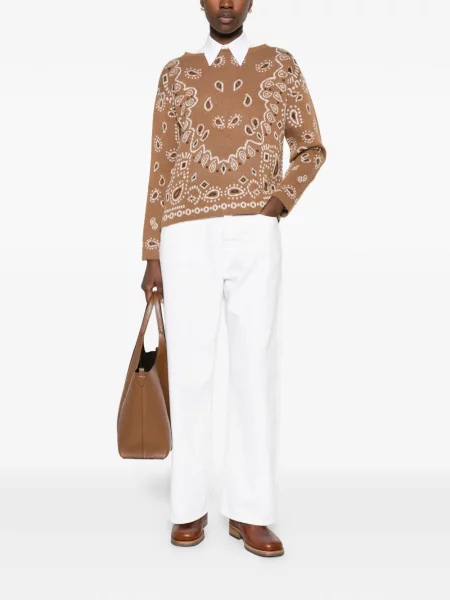 Pulover Pennyblack cu model paisley maro