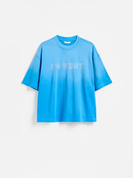 Reserved Футболка боксі tie dye світло-блакитний блакитна