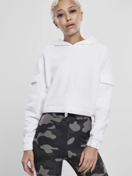 Bluza z kapturem Urban Classics biznesowa biała