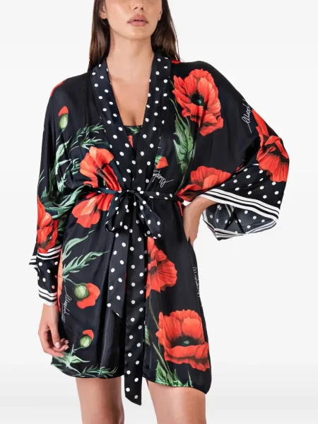 Mała sukienka mini Mazzei z nadrukiem garniturowa czarna