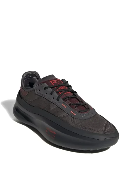 Papuci tip mules Adidas cu șireturi din dantelă gri