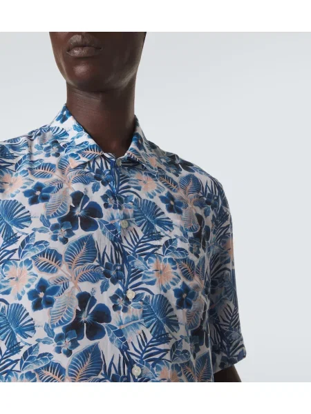 Cămașă Vilebrequin cu model floral alb