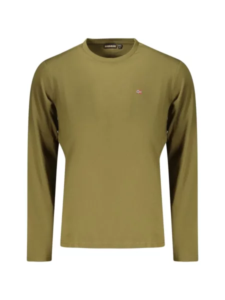 Lung tricou Napapijri cu autograf verde