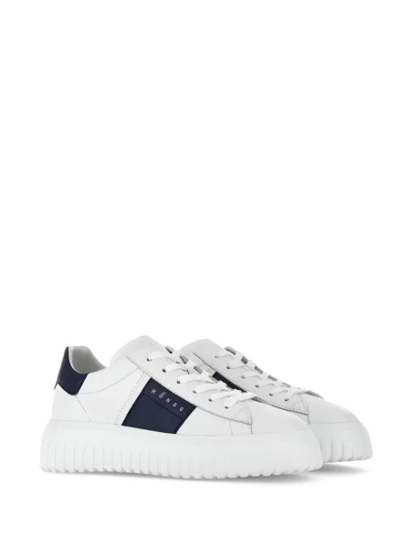 Sneakerși Hogan din piele cu dungi alb
