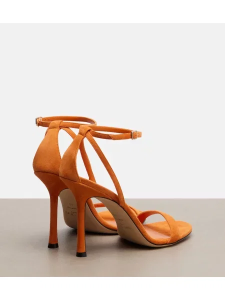 Sandale Jimmy Choo din piele de căprioară portocaliu