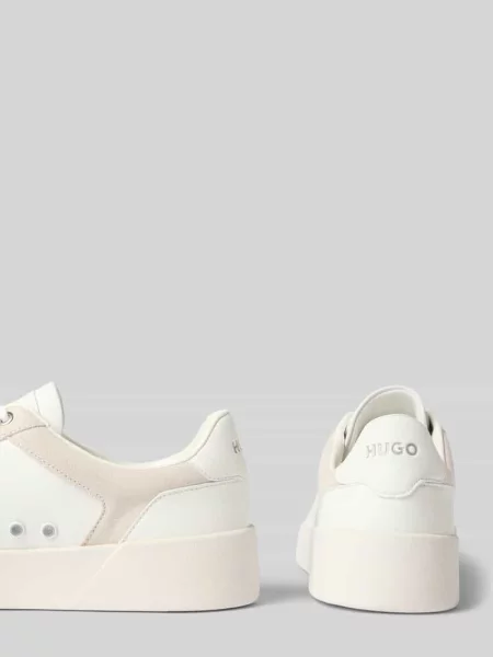 Sneakersy z naturalna skóra obszycie model Lyde_tenn_sdpu' Hugo białe