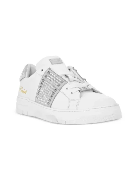 Sneakersy Philipp Plein skórzane z ćwiekami białe