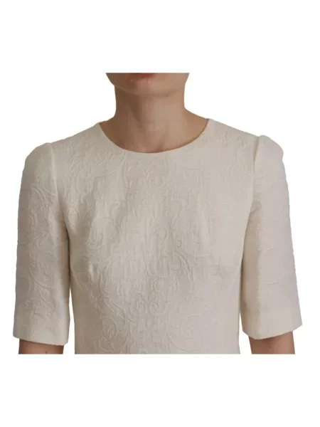 Sukienka midi Dolce And Gabbana w kwiatki biznesowa biała