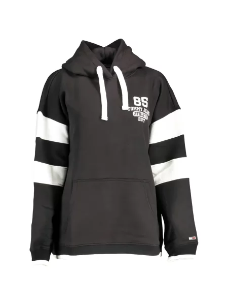 Hanorac cu glugă Tommy Hilfiger cu dungi negru