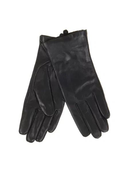 Rękawiczki Btfcph skórzane eleganckie czarne