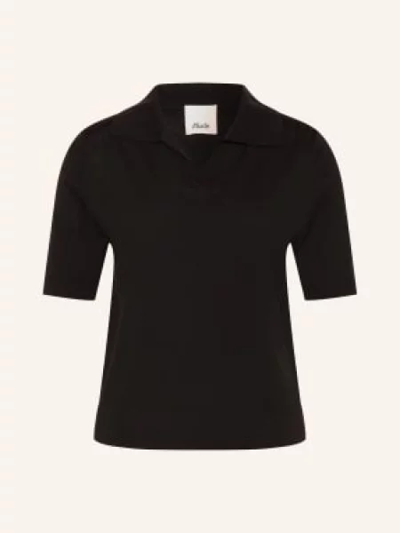 Allude Dzianinowa Koszulka Polo schwarz czarne