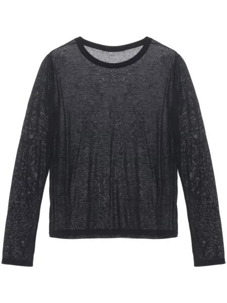 Długa koszulka Baserange z lyocellu czarna