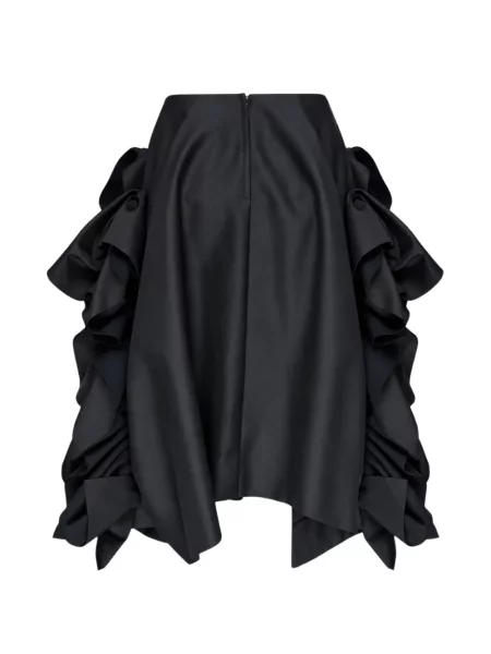 Fustă midi Comme Des Garçons cu volane asimetrică negru