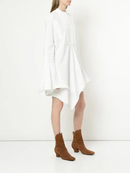 Rochie tip cămașă Jw Anderson asimetrică alb