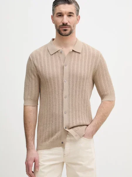 Mos Mosh cămașă bărbați cu Dario bej