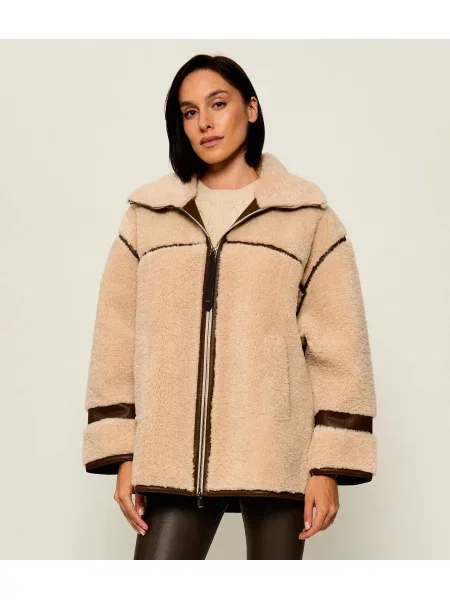 Pinko Din fleece geacă Celosia bej