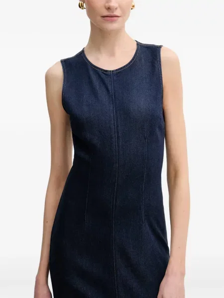 Rochie midi Guess fără mâneci albastru