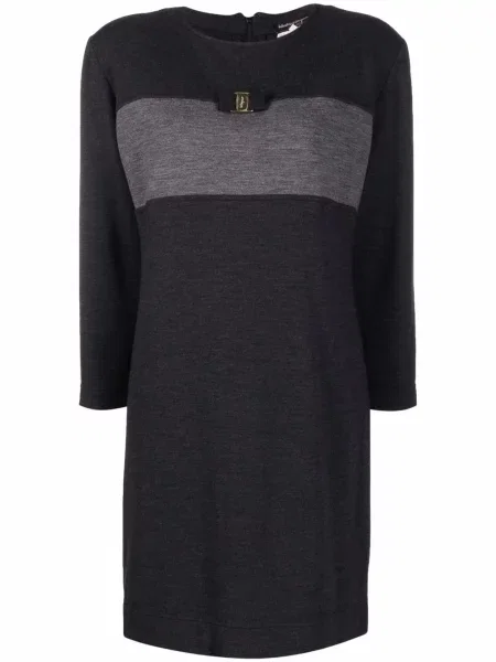 Dlouhé oblekové maxi šaty Ferragamo Pre-owned šedé