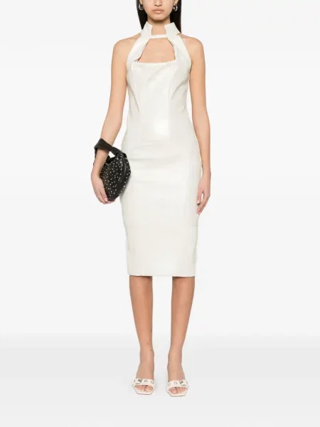 Rochie midi Mitiliane Couture din piele cu gât halter