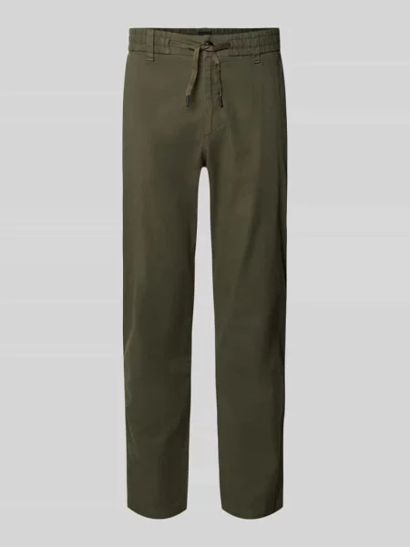 Chinosy o kroju tapered z mieszanki bawełny model Boss Orange