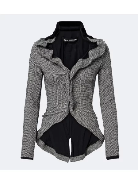 Μάλλινος μπουφάν Junya Watanabe houndstooth μαύρο