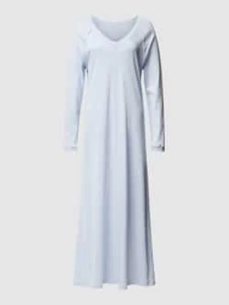 Koszula nocna z prążkowanym dekoltem w serek Hanro