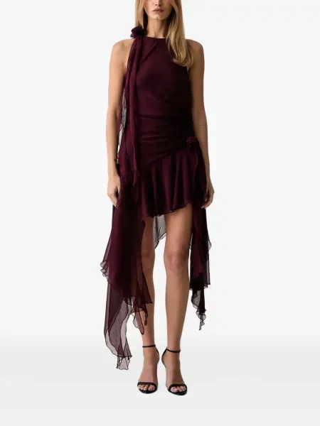 Rochie Bardot asimetrică violet