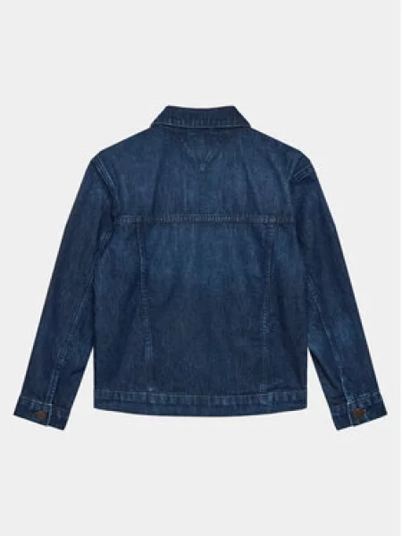Tommy Hilfiger Džinsinė striukė Oversized Trucker Bleach mėlyna