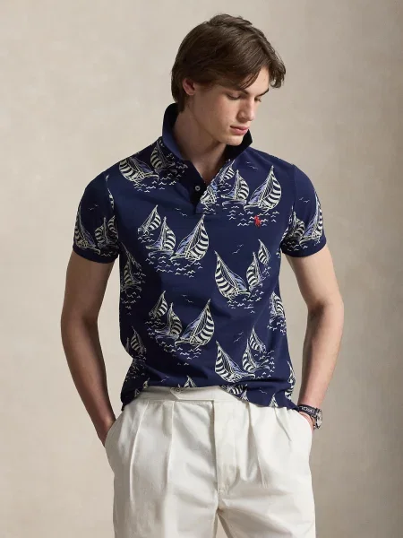 Polo Ralph Lauren Majica svetlo / opal / temno modra bež