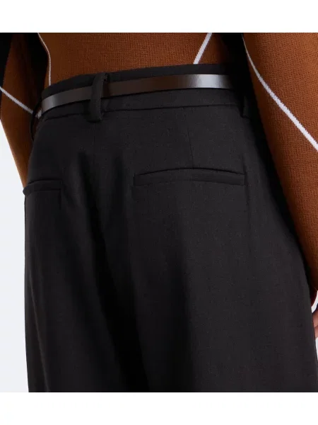 Cu centură pantaloni Max Mara de lână maro